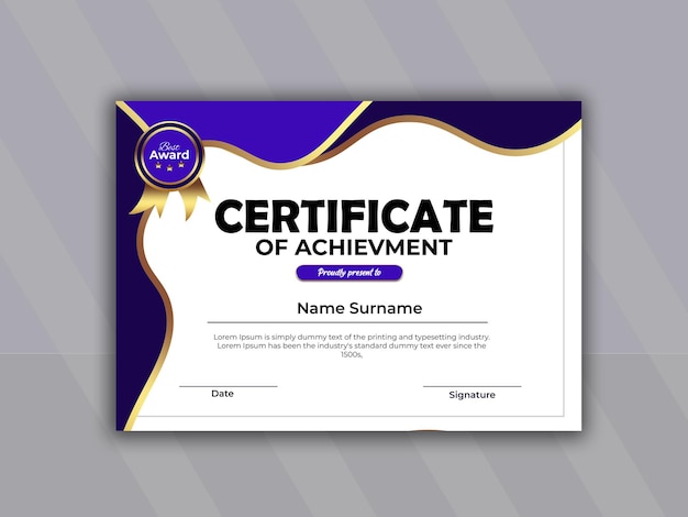 Diseño de plantilla de certificado geométrico abstracto