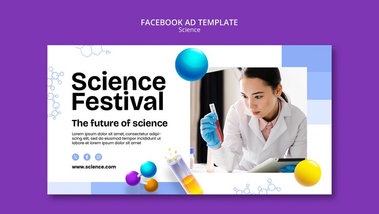 PSD diseño de plantilla de ciencia