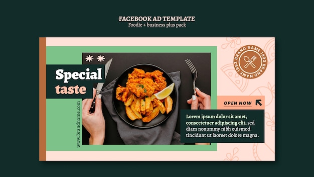 Diseño de plantilla de comida elegante