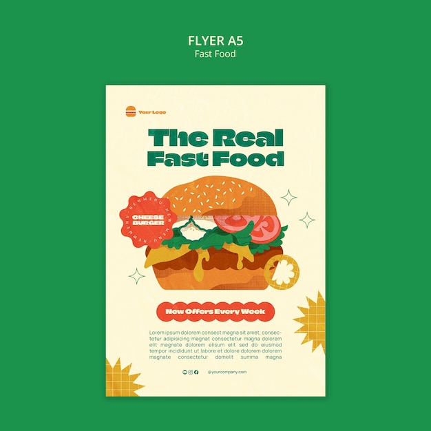 Diseño de plantilla de comida rápida