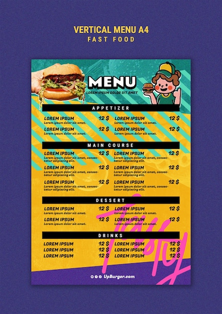 Diseño de plantilla de comida rápida