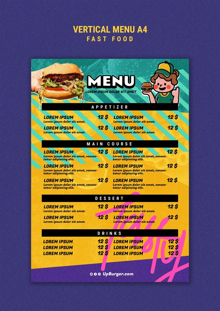 PSD diseño de plantilla de comida rápida