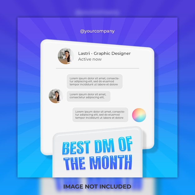 Diseño de plantilla de concepto de retroalimentación y la mejor plantilla de publicación de dm en redes sociales y publicación de instagram