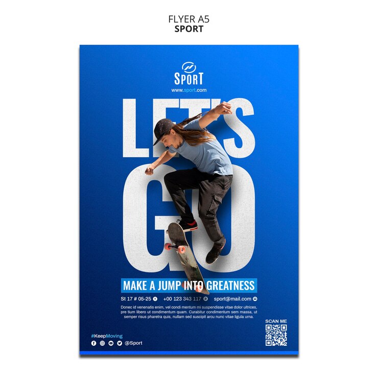 PSD diseño de plantilla deportiva