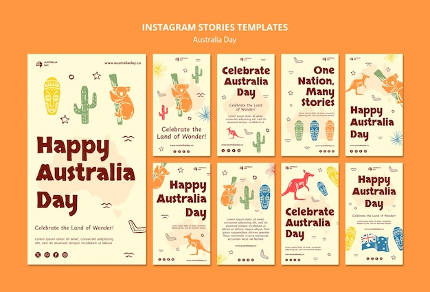 PSD diseño de plantilla del día de australia