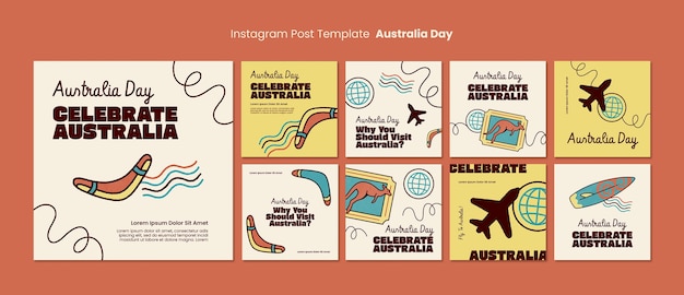 PSD diseño de la plantilla del día de australia