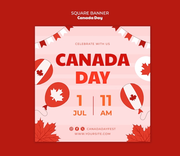 PSD diseño de la plantilla del día de canadá