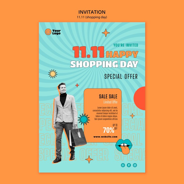 PSD diseño de plantilla de día de compras.