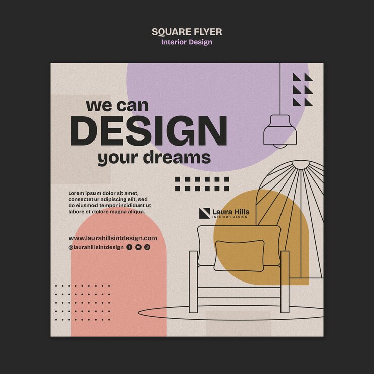 PSD diseño de plantilla de diseño de interiores
