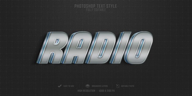 Diseño de plantilla de efecto de estilo de texto de Epic Radio 3D
