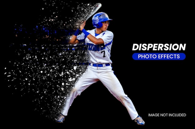 Diseño de plantilla de efecto fotográfico dinámico de dispersión de polvo