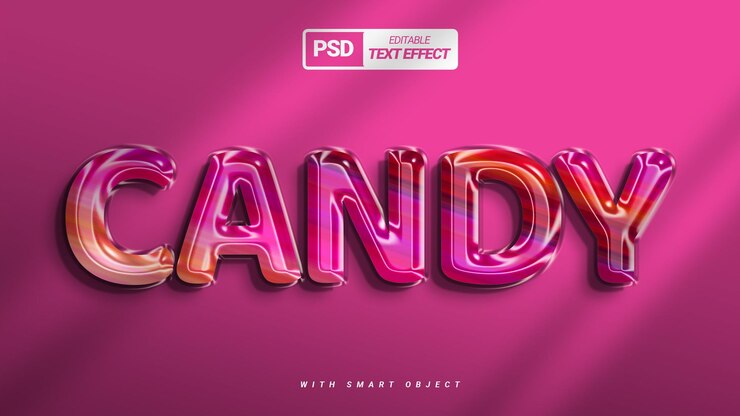 PSD diseño de plantilla de efecto de texto 3d púrpura caramelo