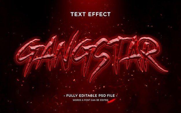 Diseño de plantilla de efecto de texto gangstar