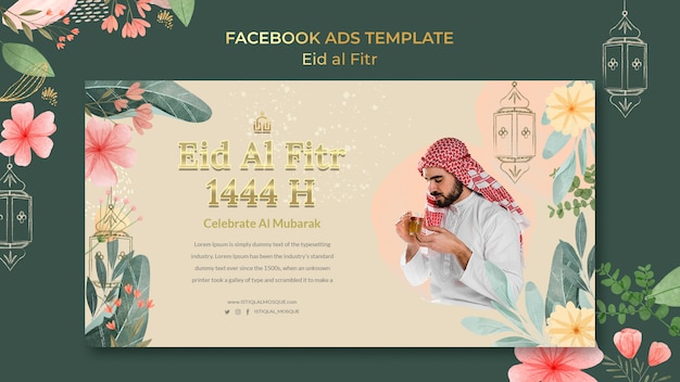 PSD diseño de plantilla de eid al-fitr