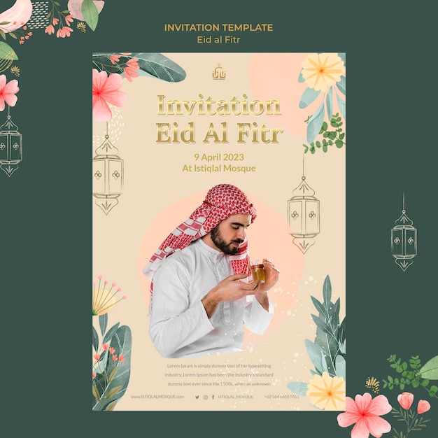 PSD diseño de plantilla de eid al-fitr