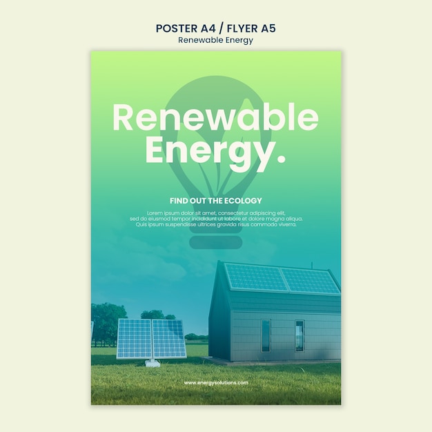 PSD diseño de plantilla de energía renovable.