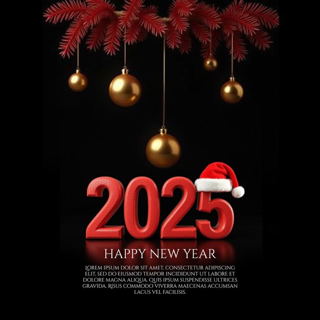 Diseño de plantilla de Feliz Año Nuevo 2025