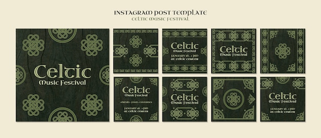 Diseño de plantilla de festival de música celta.