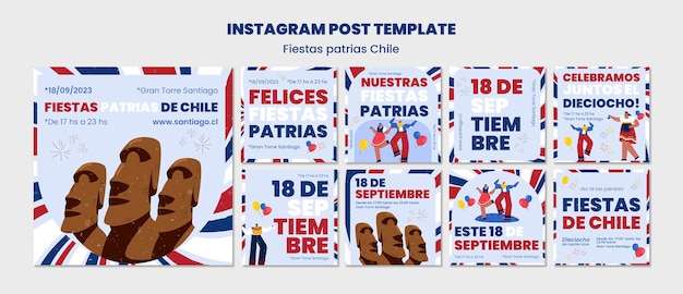 PSD diseño de plantilla de fiestas patrias chile