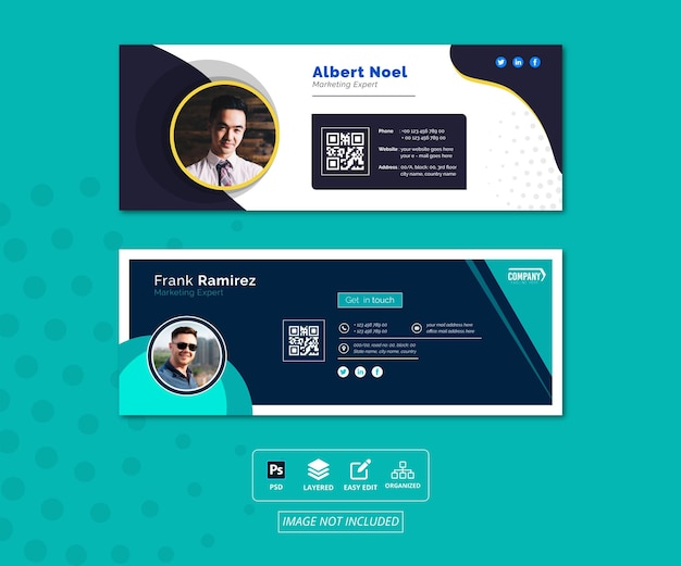 Diseño de plantilla de firma de correo electrónico o diseño de portada de Facebook o identidad personal