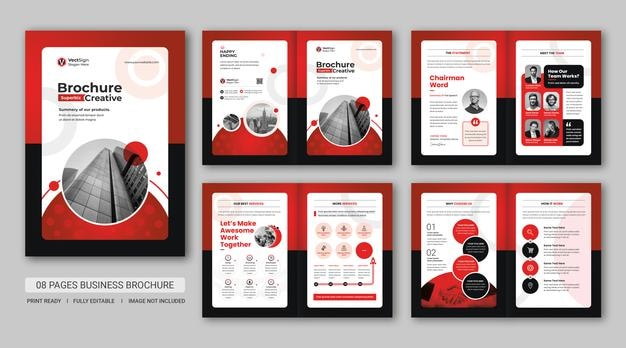 Diseño de plantilla de folleto de empresa comercial de identidad corporativa abstracta