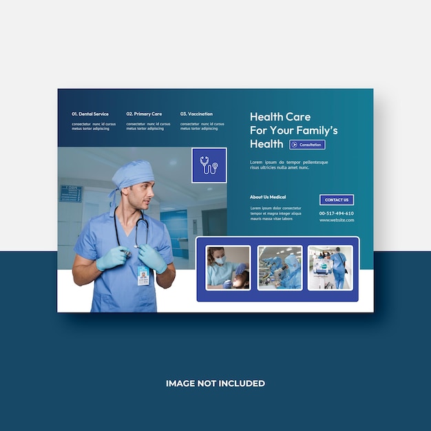 PSD diseño de plantilla de folleto médico a4