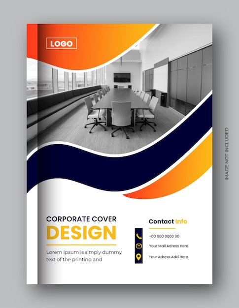 PSD diseño de plantilla de folleto de portada de libro de perfil de empresa de negocios amarillo corporativo