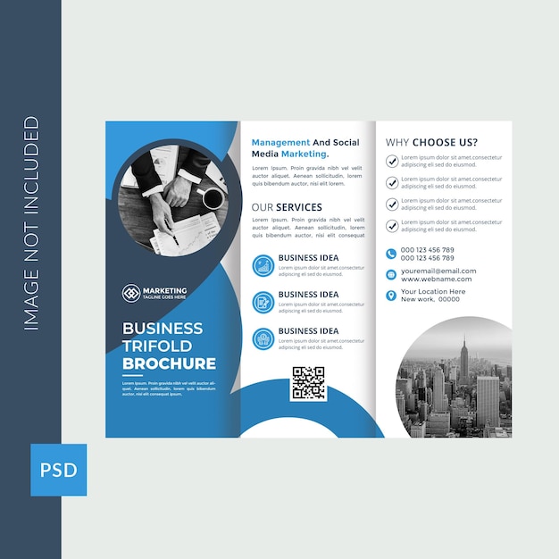 Diseño de plantilla de folleto tríptico de empresa corporativa