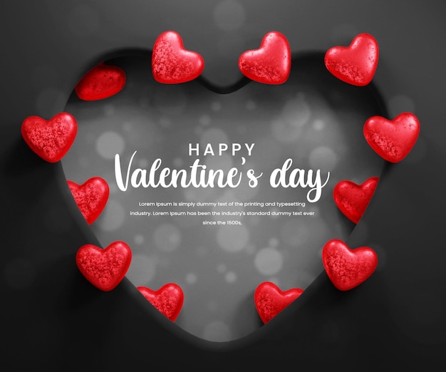 diseño de plantilla de fondo de banner de celebración del día de san valentín o diseño de fondo del día de san valentín