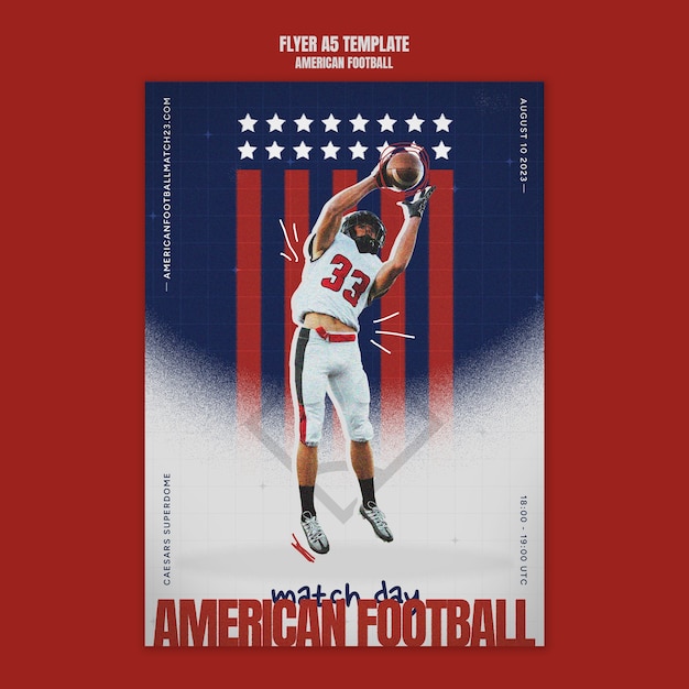 PSD diseño de plantilla de fútbol americano