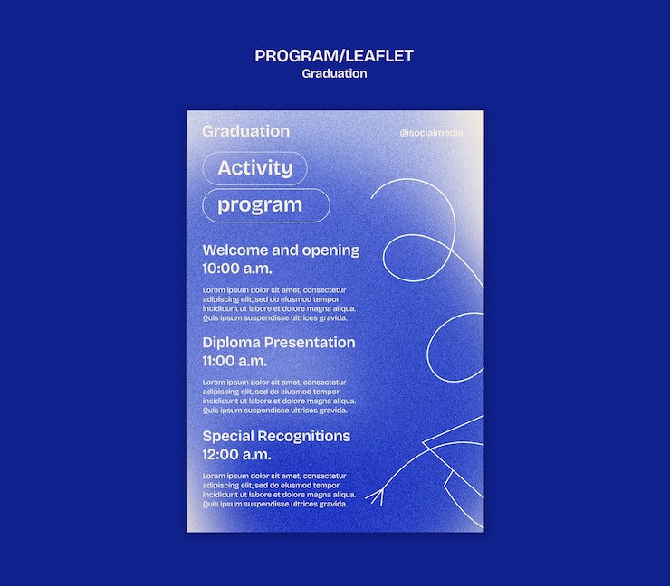 PSD diseño de la plantilla de graduación