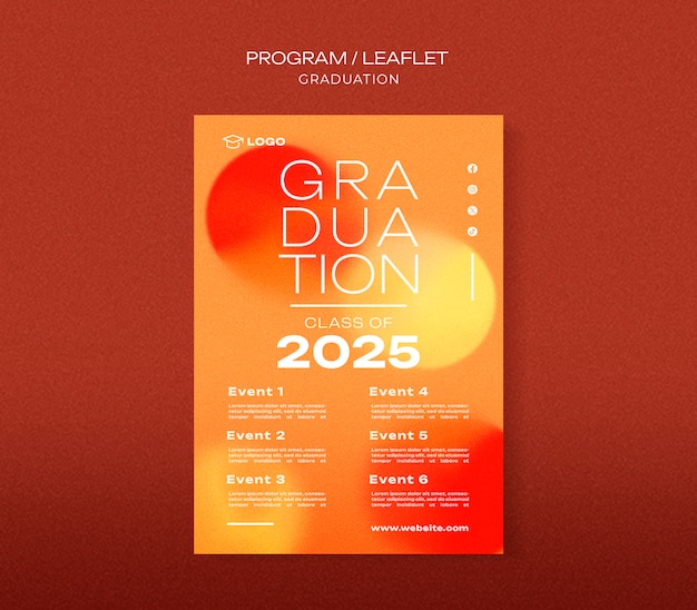 PSD diseño de la plantilla de graduación