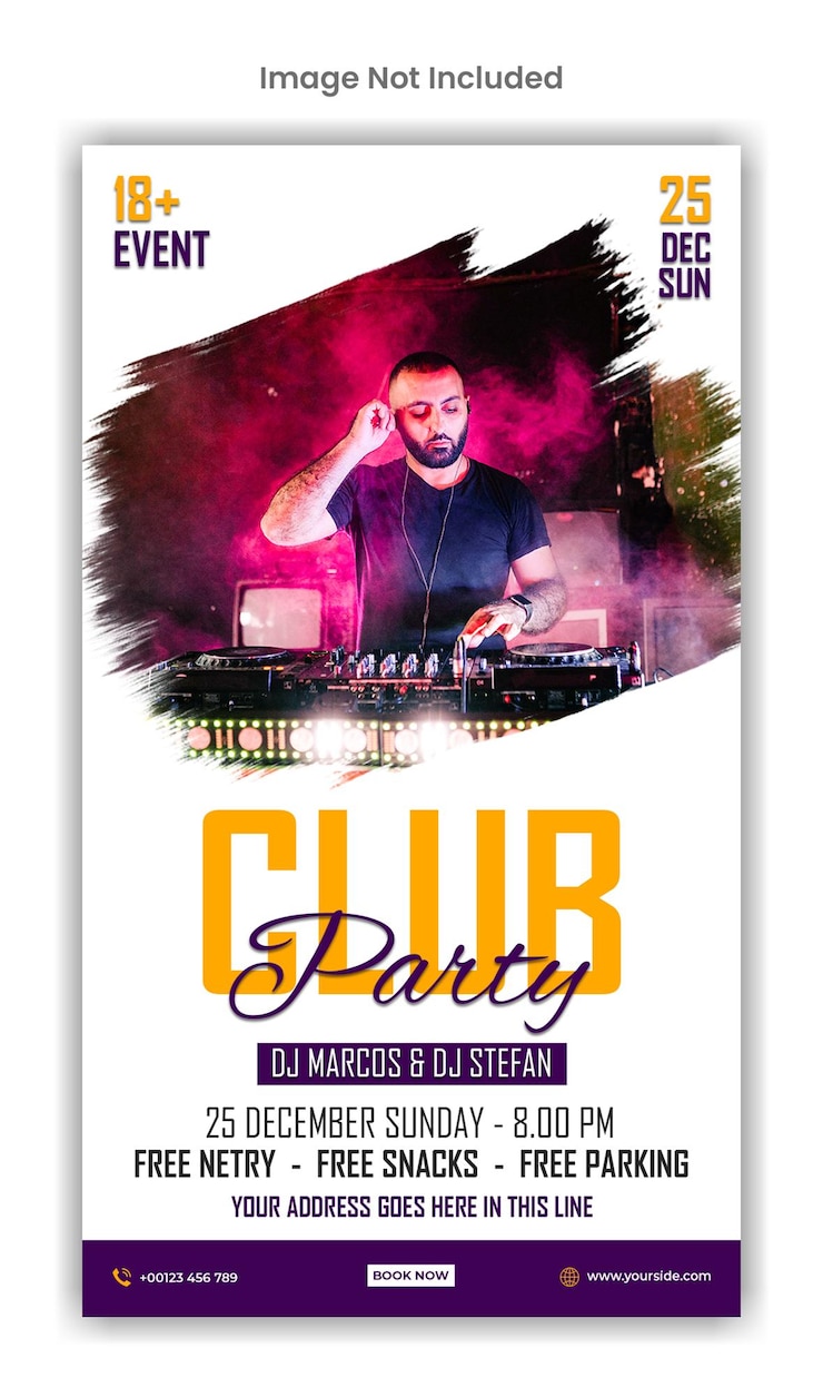 PSD diseño de plantilla de historia de instagram de redes sociales de fiesta de club
