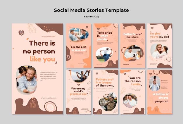 Diseño de plantilla de historias de instagram del día del padre