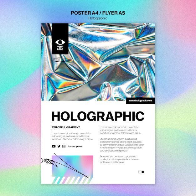 diseño de plantilla holográfica degradado