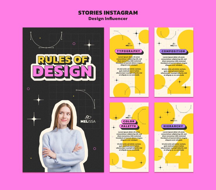 PSD diseño de plantilla de influencer