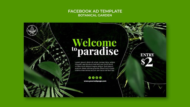 PSD diseño de plantilla de jardín botánico.