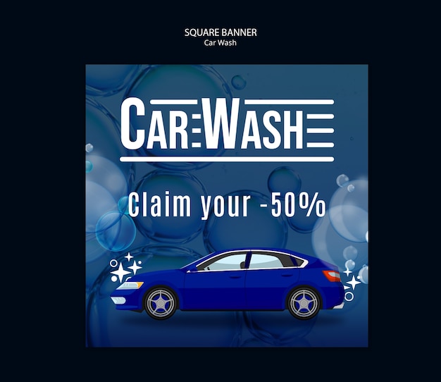 Diseño de plantilla de lavado de autos.