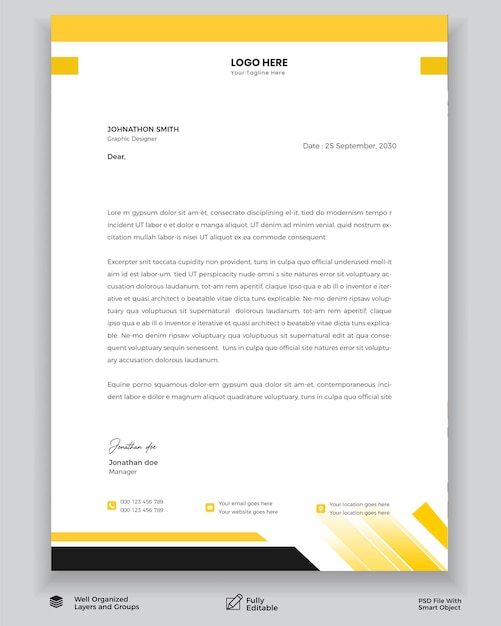Diseño de plantilla de membrete de negocios profesional Archivo PSD Gratis