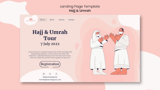 Diseño de plantilla de página de destino de hajj