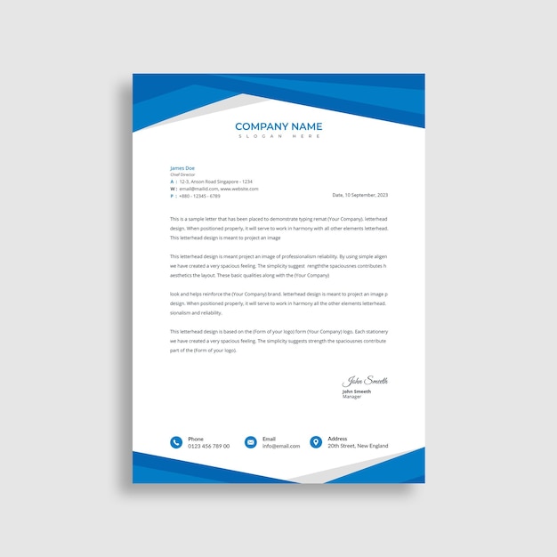 diseño de plantilla de papel de carta corporativo de la empresa