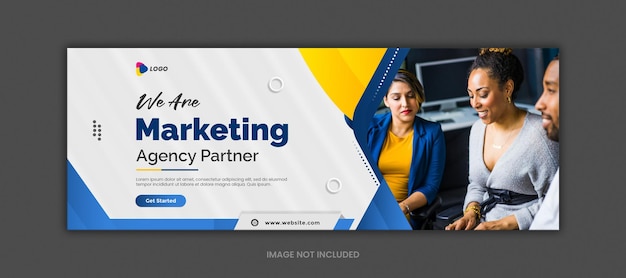 Diseño de plantilla de portada de Facebook de agencia de marketing digital
