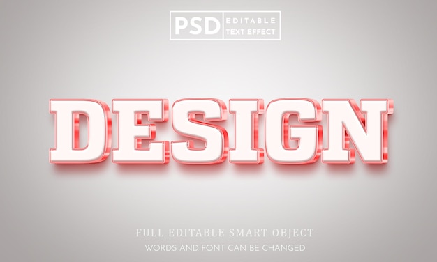 Diseño de plantilla premium psd de efecto de estilo de texto 3d