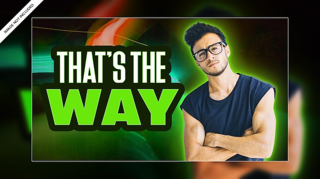 Diseño de plantilla PSD premium de banner web de video en miniatura de video de canal de youtube con efecto de brillo moderno