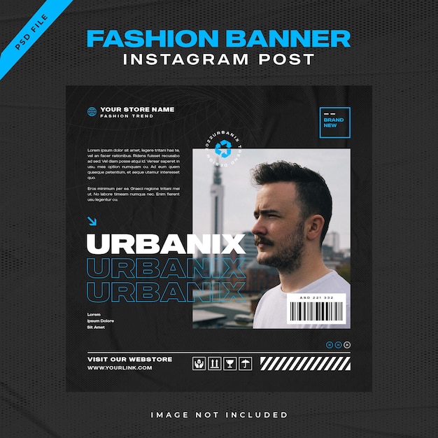 Diseño de plantilla de publicación de Instagram de moda