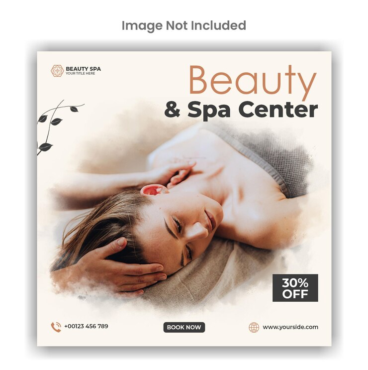 PSD diseño de plantilla de publicación de instagram o redes sociales de belleza y spa