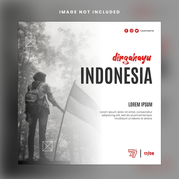 PSD diseño de plantilla de publicación de redes sociales modernas de dirgahayu indonesia