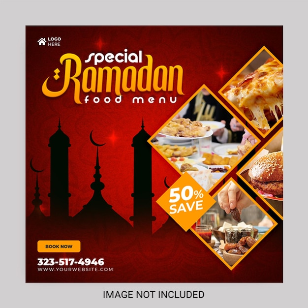 Diseño de plantilla de publicación de redes sociales de ramadan kareem 03