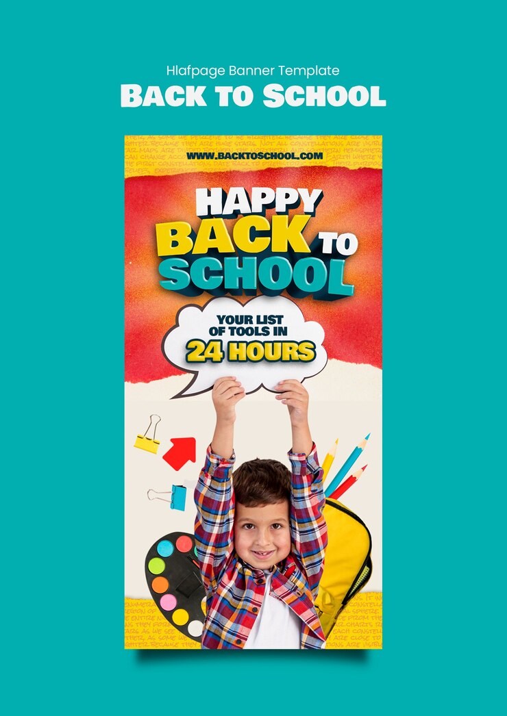PSD diseño de plantilla de regreso a la escuela