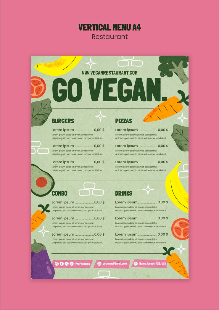 PSD diseño de plantilla de restaurante